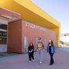 Students in front of building